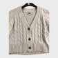 Women's Beige Cable-Knit Cardigan UK12