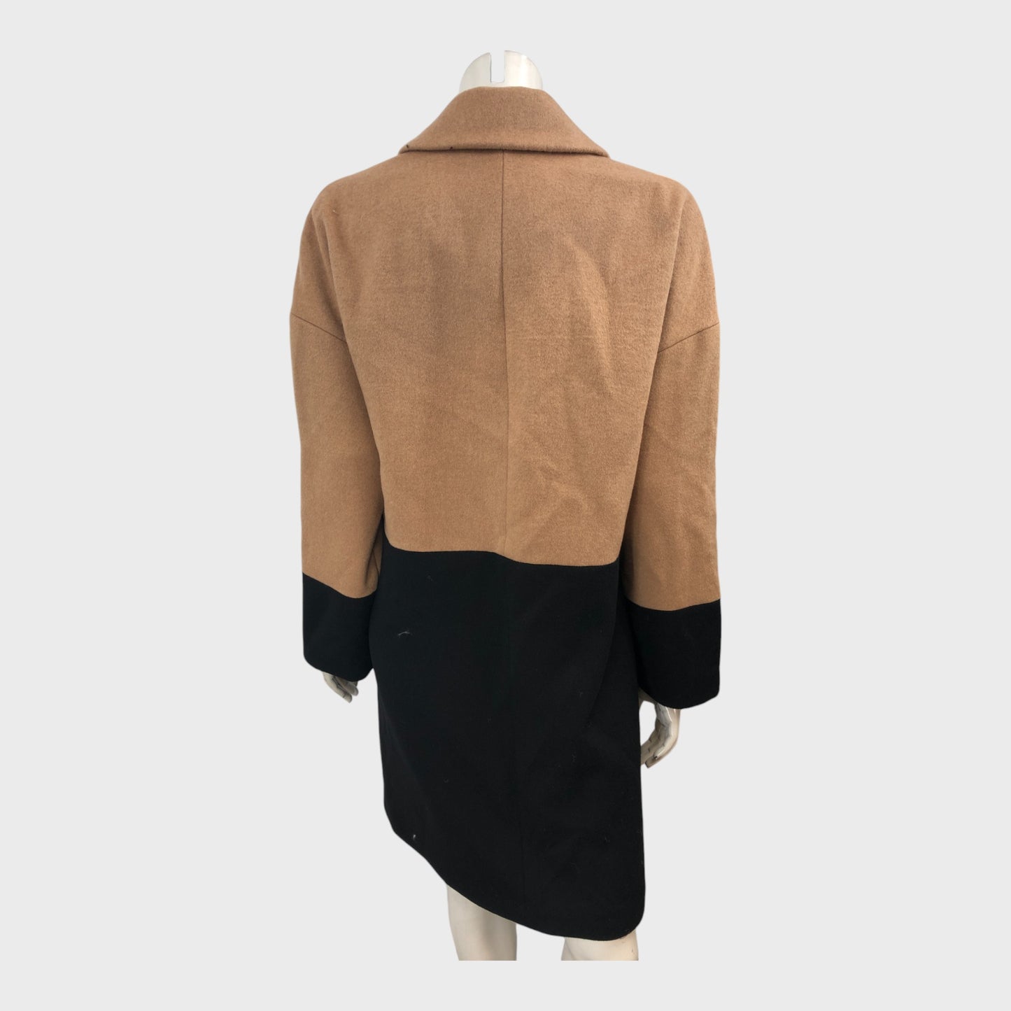 Branded Brown and Black Wool Coat