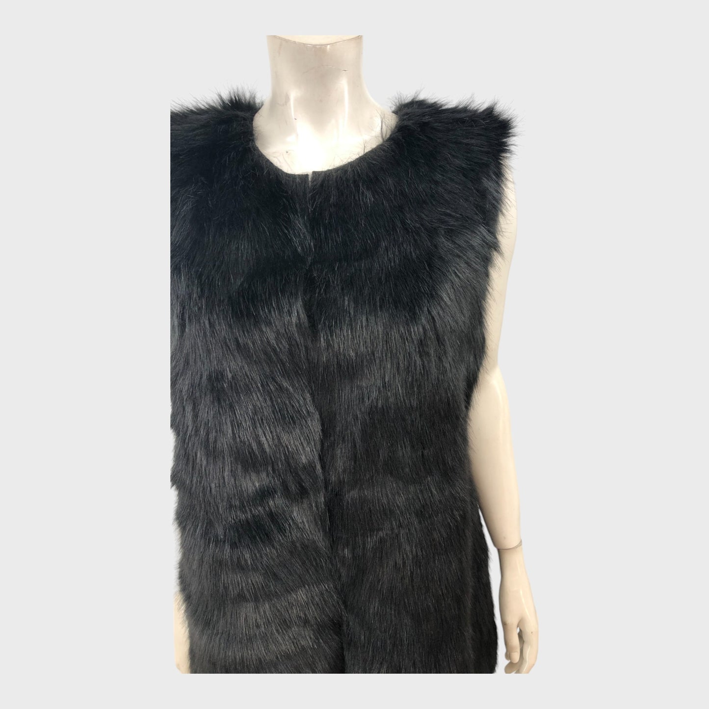 Branded Black Faux Fur Gilet