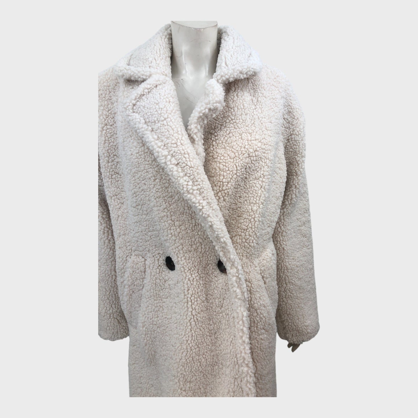 Branded Ivory Teddy Coat