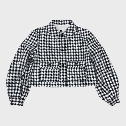 White Cropped Dogtooth Jacket - 11-12 Years