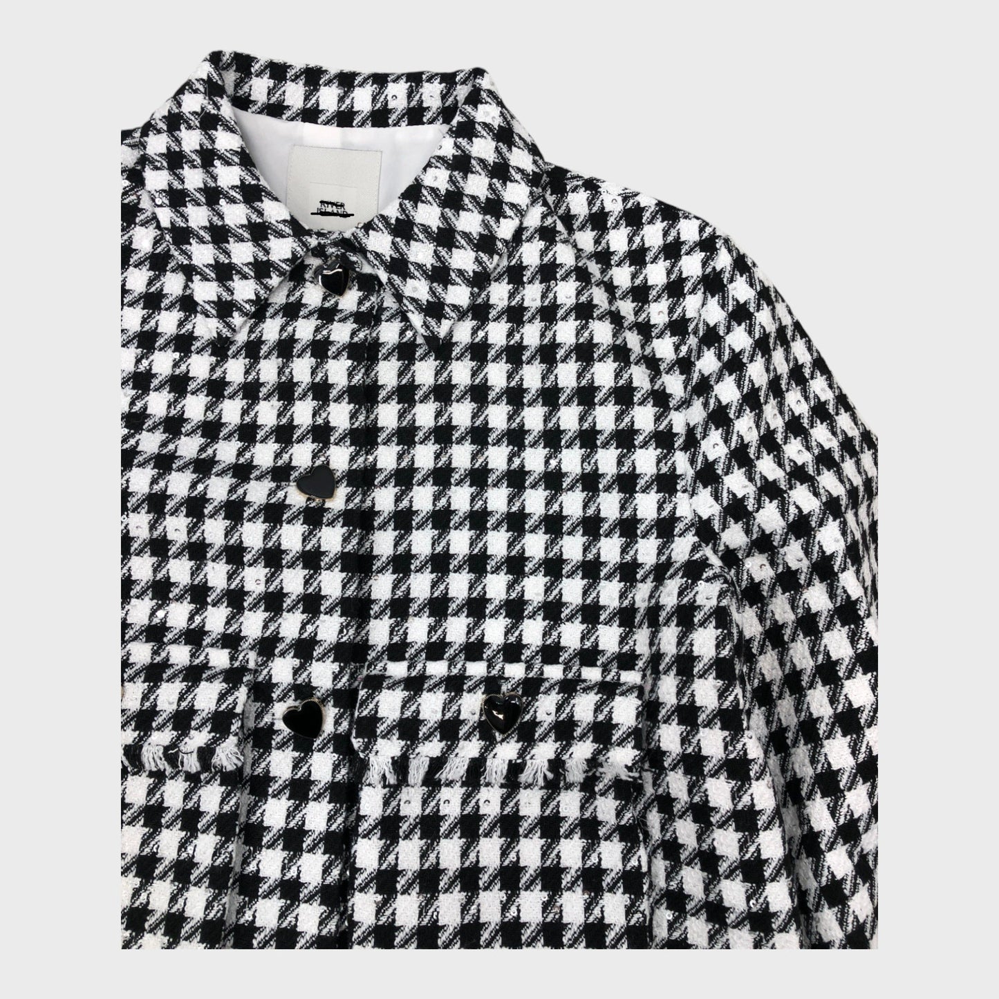 White Cropped Dogtooth Jacket - 11-12 Years