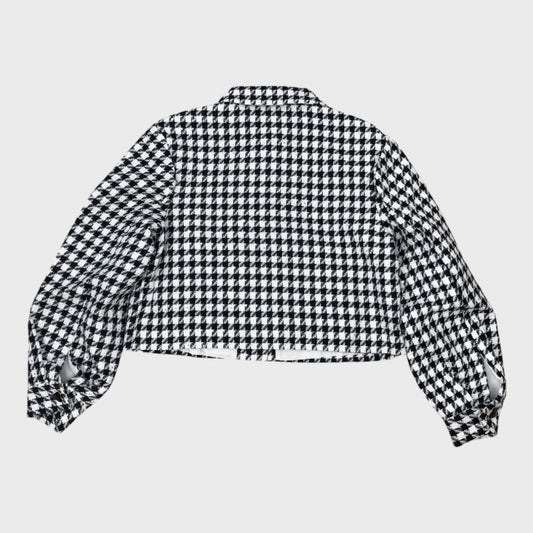 White Cropped Dogtooth Jacket - 11-12 Years