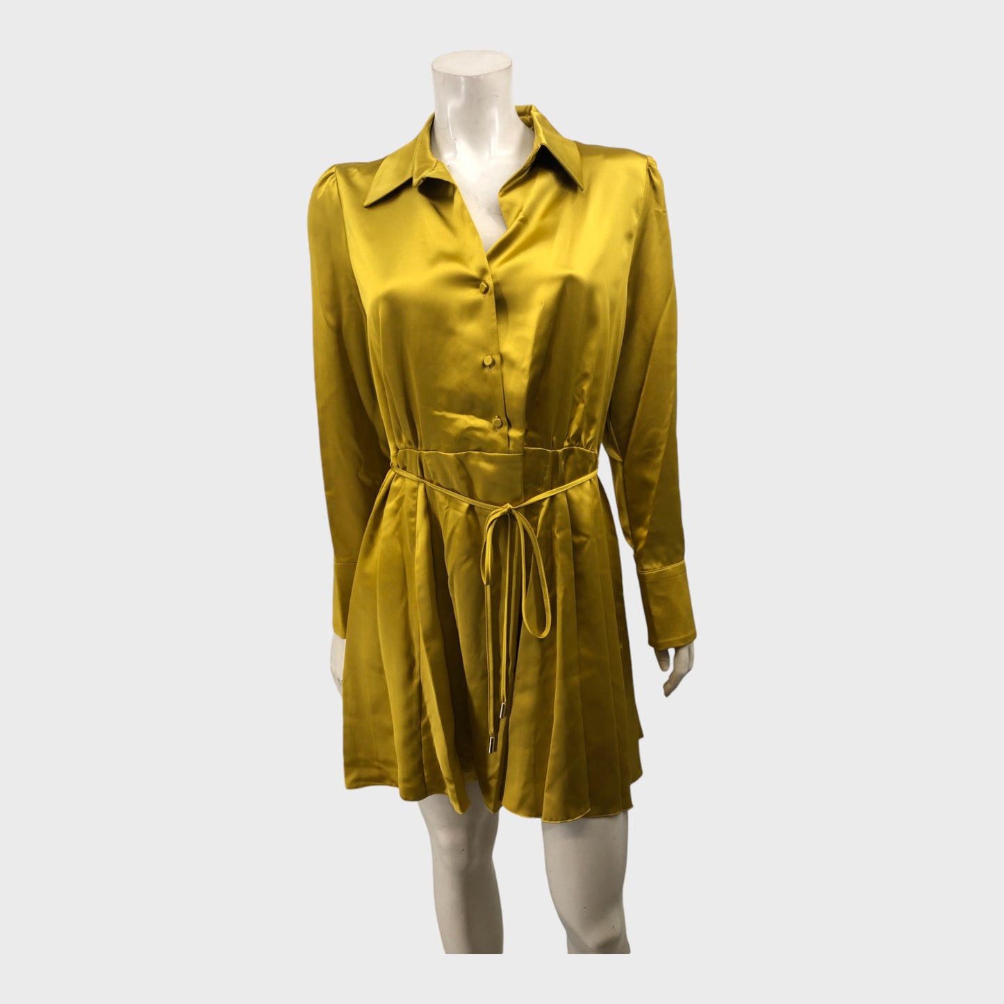 Women's Mini Shirt Satin Tie Dress