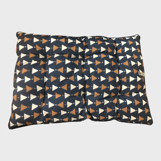 Navy Printed Medium Dog Bed