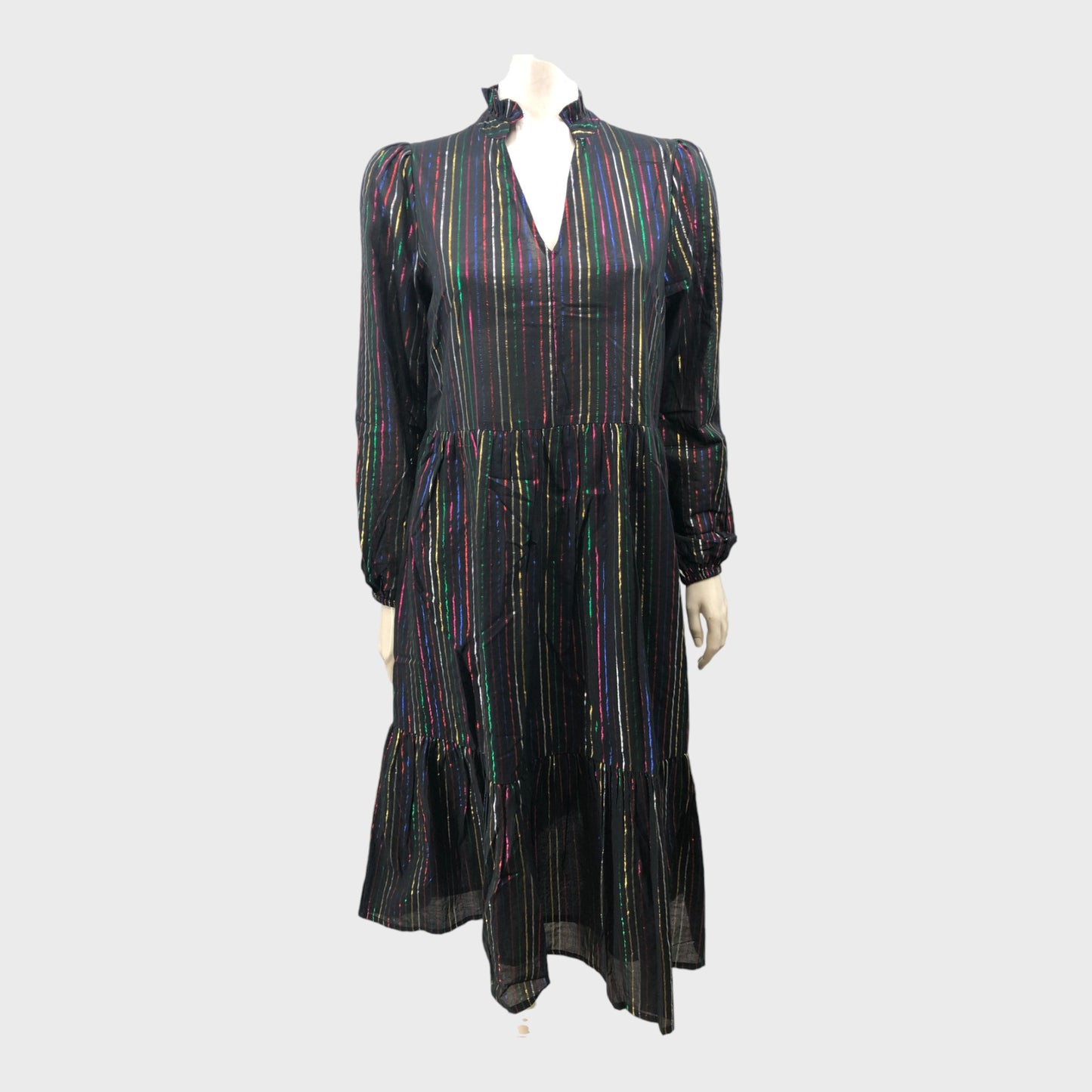 Rainbow Branded Metallic Stripe Dress