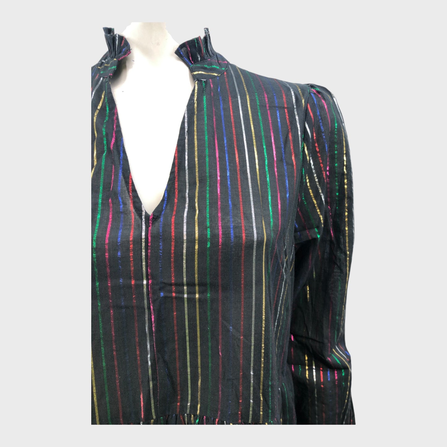 Rainbow Branded Metallic Stripe Dress