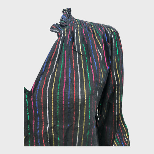 Branded Rainbow Metallic Shirred Blouse