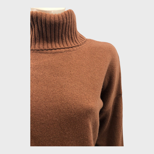 Brown Branded Colour Block Jumper