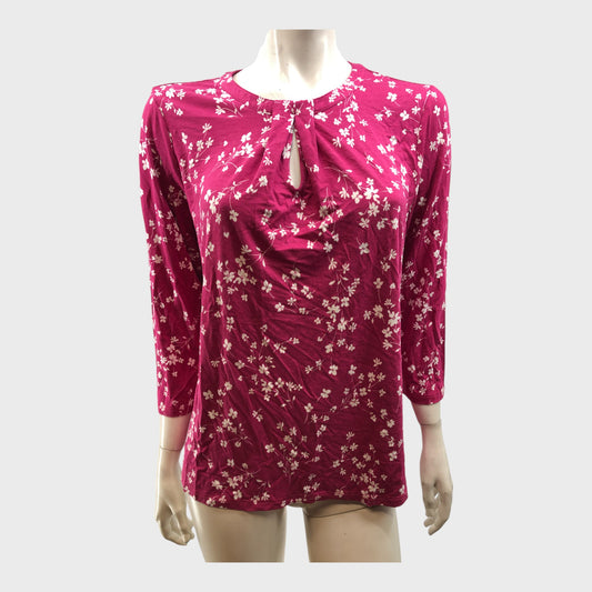 Pink Branded Floral Top