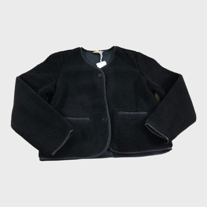 Black Borg Cropped Fleece Jacket