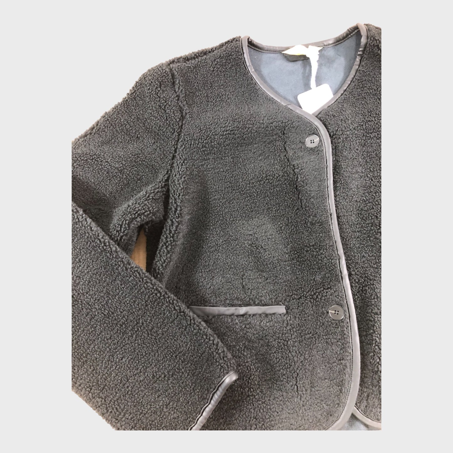 Black Borg Cropped Fleece Jacket