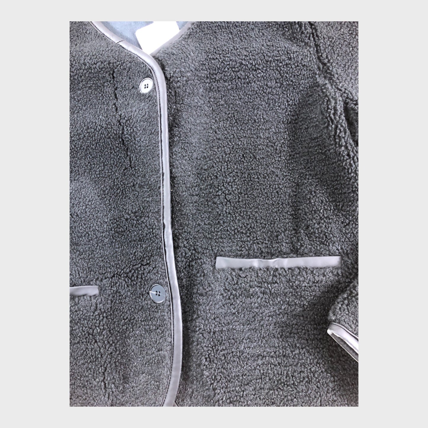 Black Borg Cropped Fleece Jacket