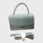 NNN Satchel Bag Women's Leather Light Grey Top Handle Compact Handbag