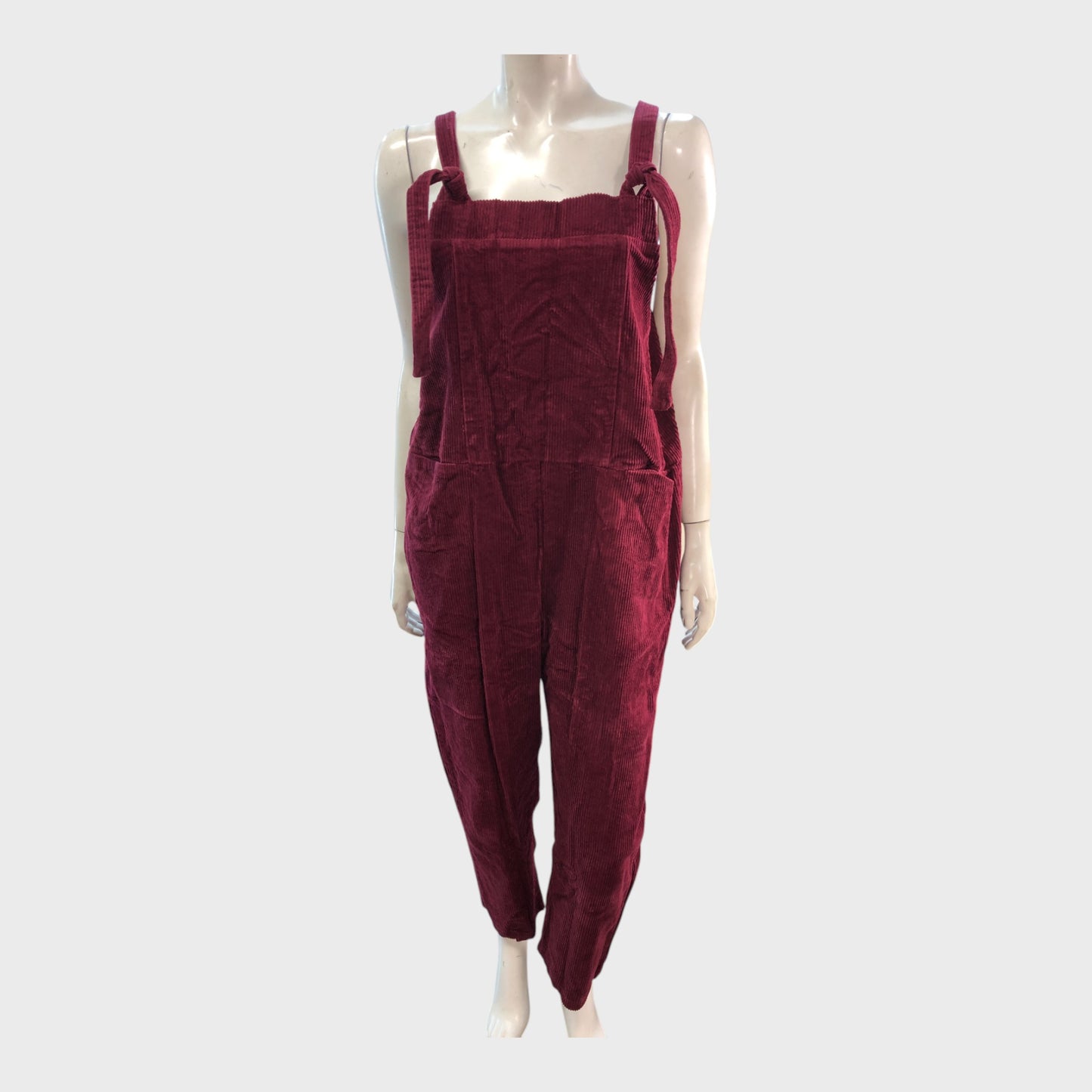 Branded Red Corduroy Jumpsuit