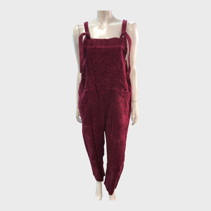 Branded Red Corduroy Jumpsuit