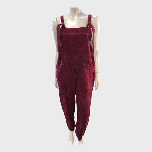 Branded Red Corduroy Jumpsuit