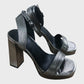 Branded Metallic Platform Sandals Women's Block Heel Strap Party Shoes