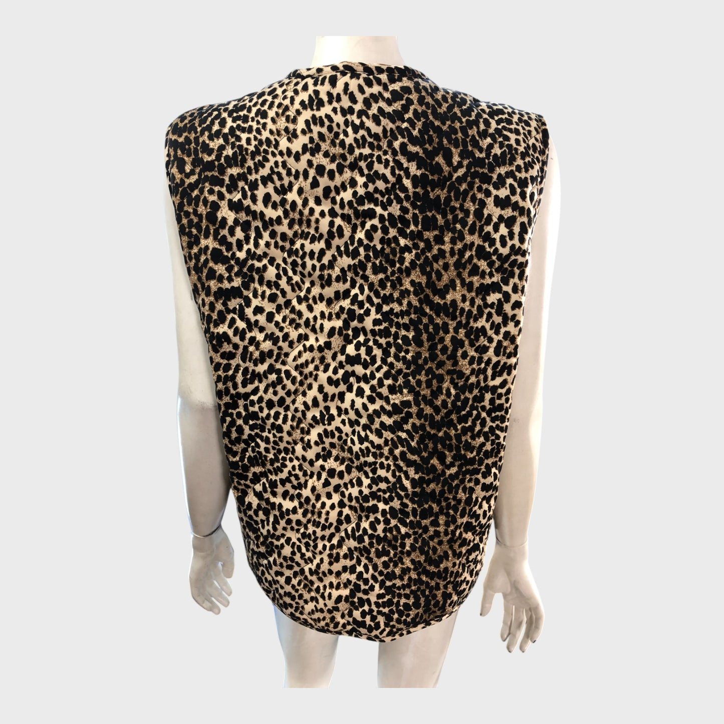 Branded Quilted Leopard Print Gilet