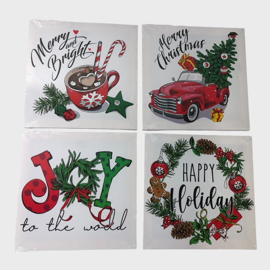 Christmas Canvas Art Print Pack Of 4