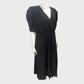 BLACK Wrap Maxi Dress Women's Short Sleeve V-Neck Elegant Style
