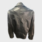 BLACK Women's Faux Leather Biker Jacket Zip Pockets Fashion UK12