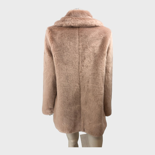 Branded Pink Faux Fur Coat