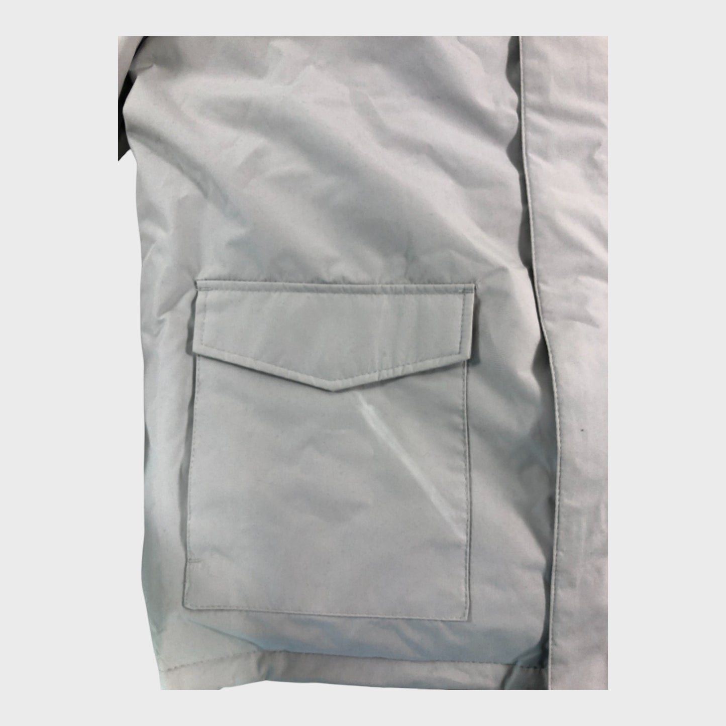 MEN'S Grey Hooded Coat - Size Large