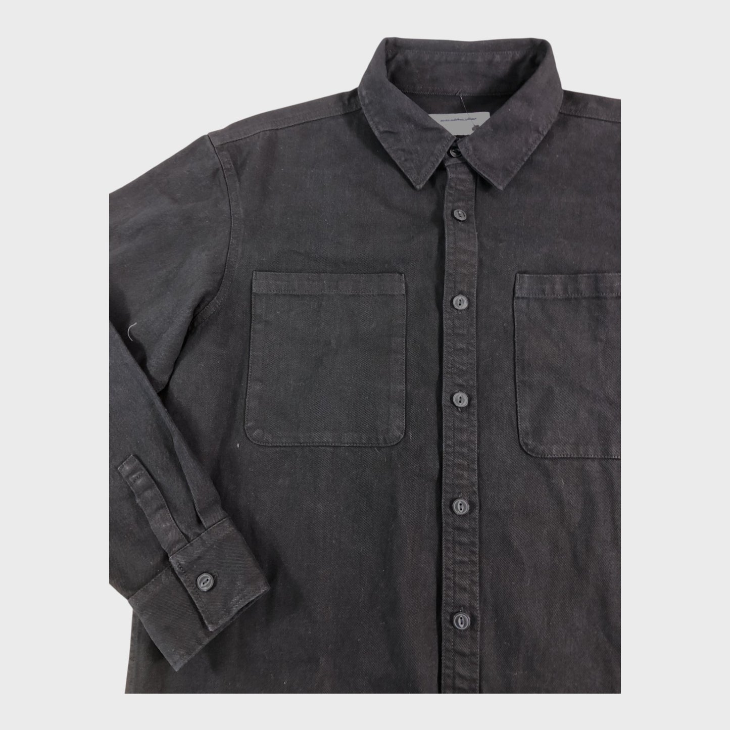 Mens Black Denim Shirt - Size Medium