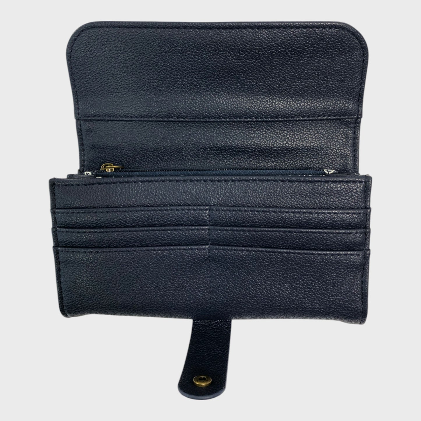 Branded Vegan Leather Navy Purse