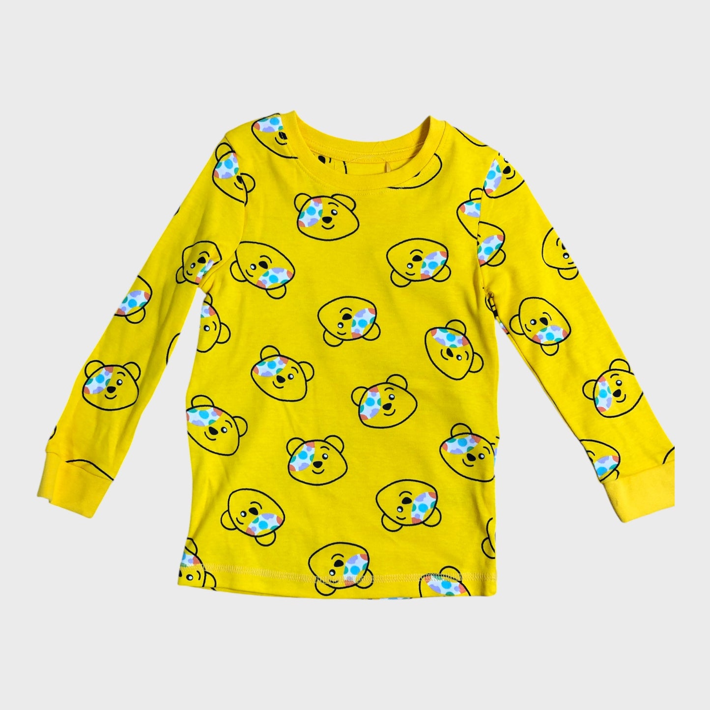 Yellow Kids Pudsey Bear Long Sleeved Pyjamas