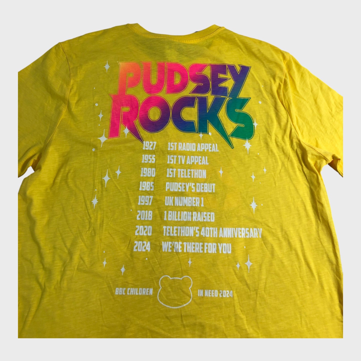 Pudsey Bear Yellow 'Rocks' Band T-Shirt