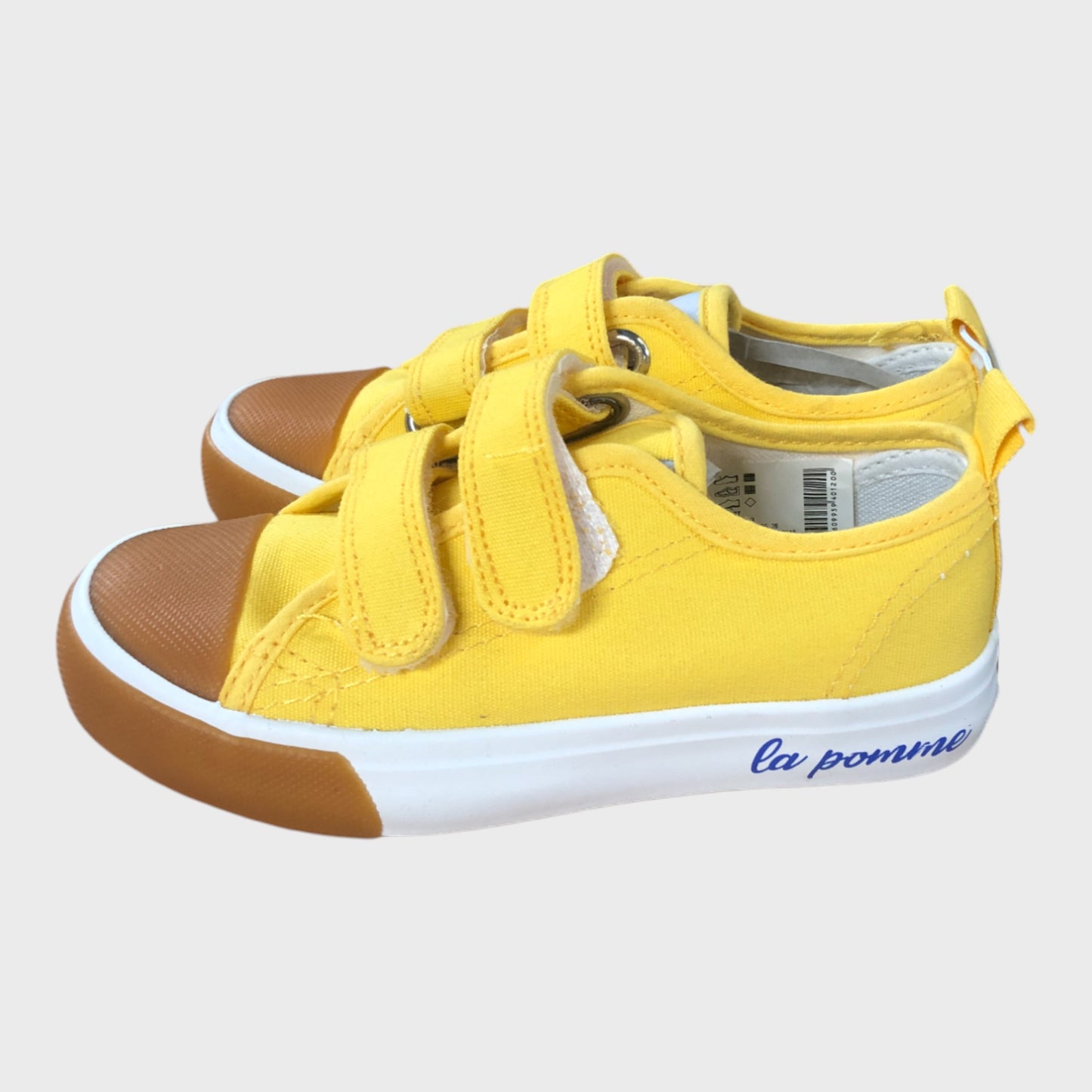 Yellow Velcro Trainers with Apple Detail