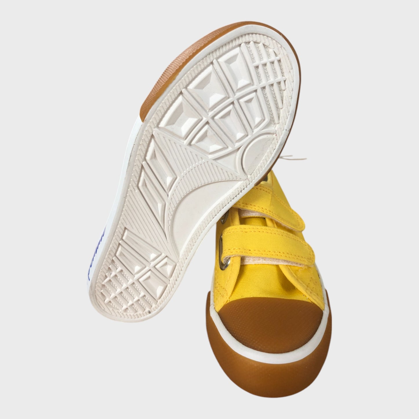 Yellow Velcro Trainers with Apple Detail