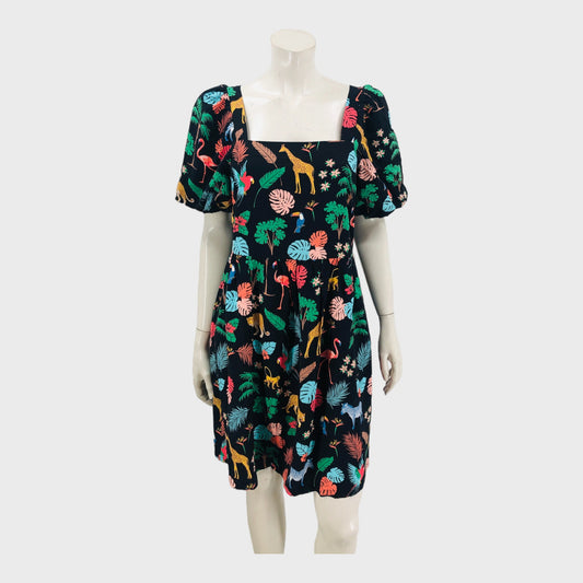 Lilou Black Tropical Safari Dress