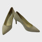 Branded Pale Yellow Sleek Suede Court Shoes - UK5