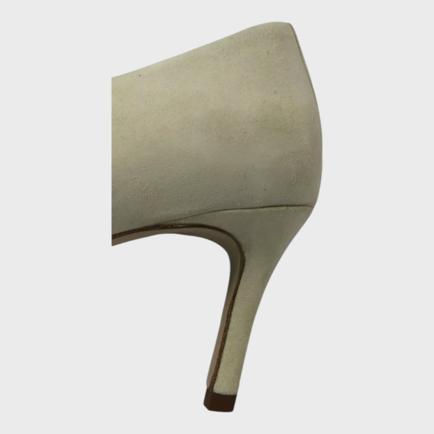 Branded Pale Yellow Sleek Suede Court Shoes - UK5