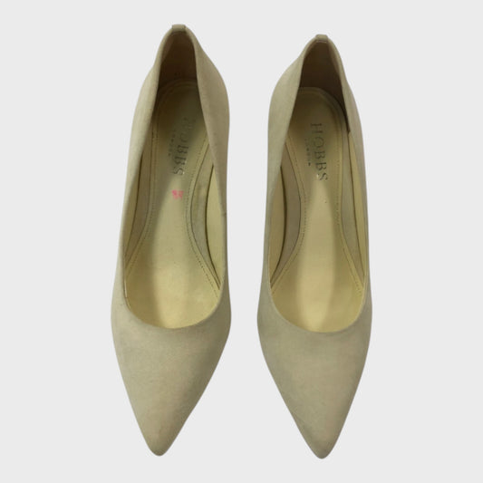 Branded Pale Yellow Sleek Suede Court Shoes - UK5