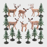 Festive Miniature Deer and Stag Figurine Cake Toppers