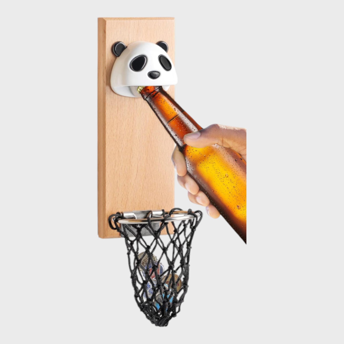 Magnetic Panda Bottle Opener With Cap Catcher