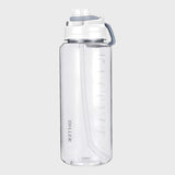 White 2 Litre Water Bottle With Straw and Carry Strap