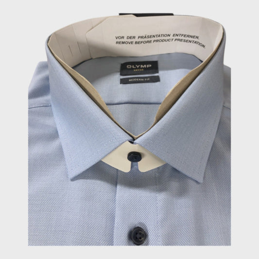 Olymp Luxor Pale Blue Cotton Shirt - Size 3XL