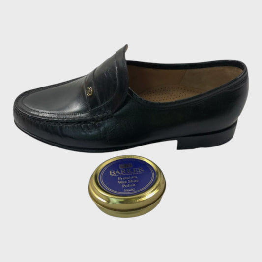 Barker Black Leather Moccasins - UK 7