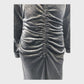 Branded Black Metallic Flare Dress - Size 8