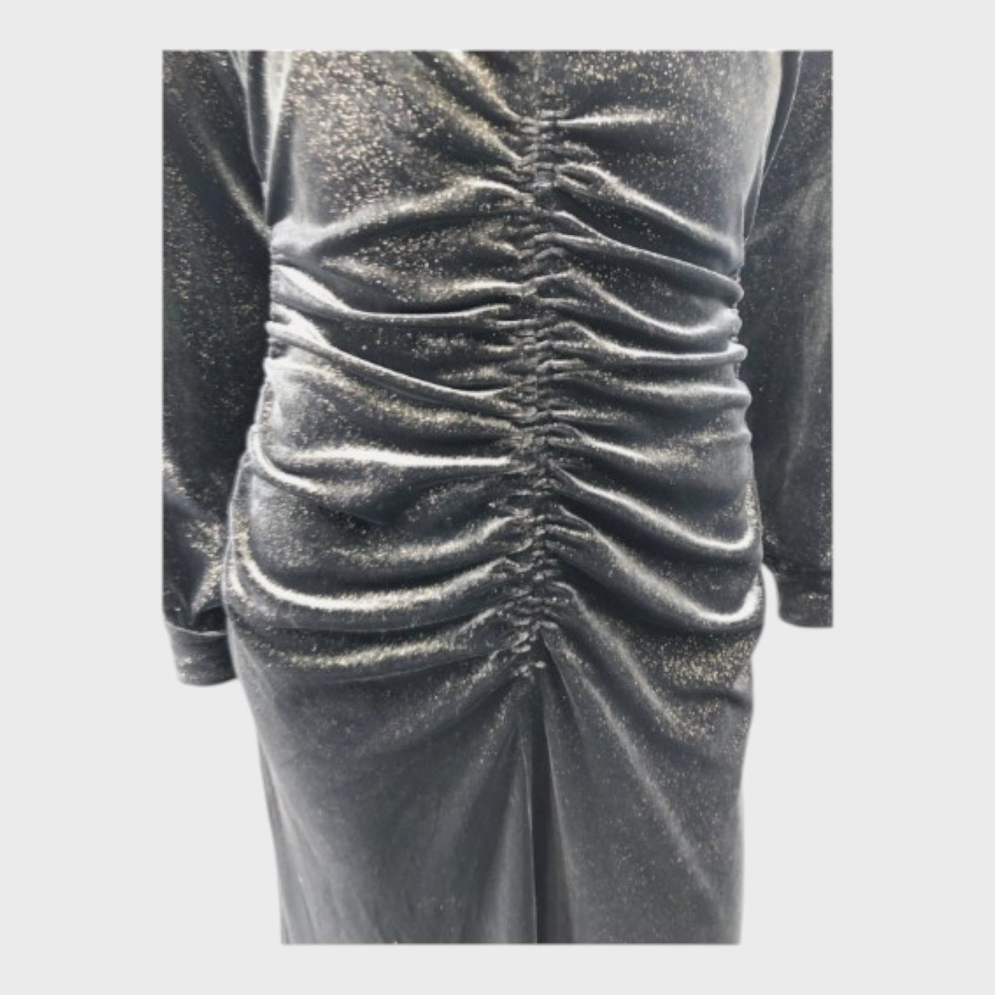 Branded Black Metallic Flare Dress - Size 8