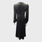 Branded Black Metallic Flare Dress - Size 8
