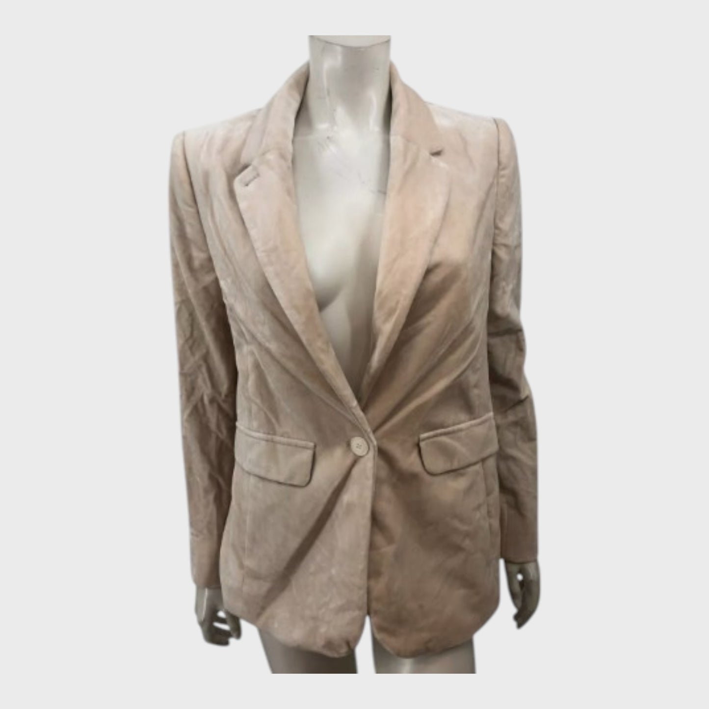 Branded Cream Velvet Blazer - Size 8