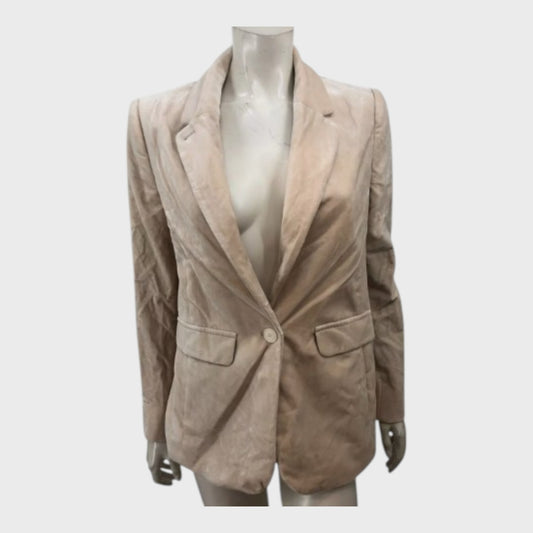 Branded Cream Velvet Blazer - Size 8
