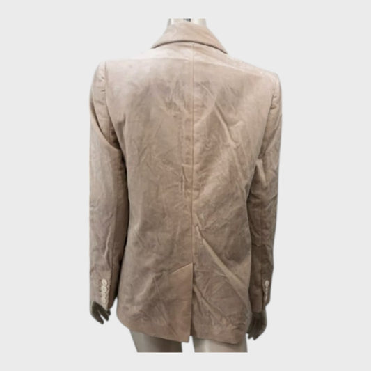 Branded Cream Velvet Blazer - Size 8