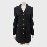 Branded Black A Line Coat - Size 8